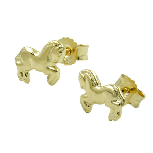 Eyrnalokkar 6x7mm hestar glansandi 9K gull