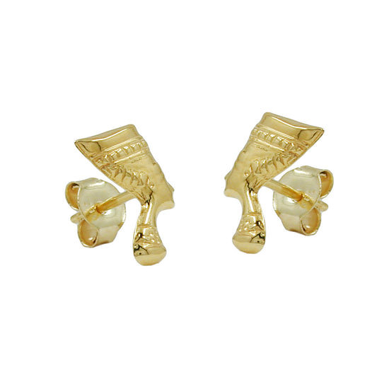 Eyrnalokkar 10x6mm Nefertiti glansandi 9Kt gull