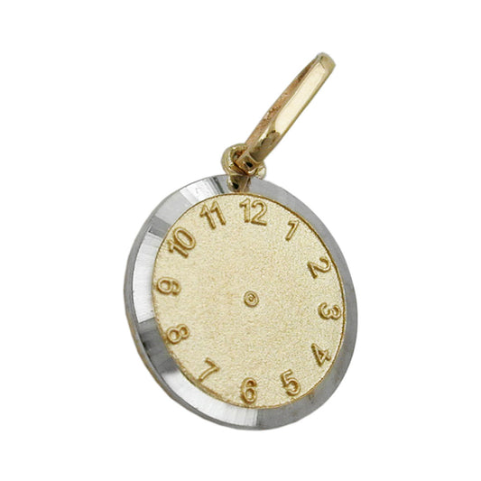 Pendant 12.4mm bicolor rhodium-plated 9K GOLD