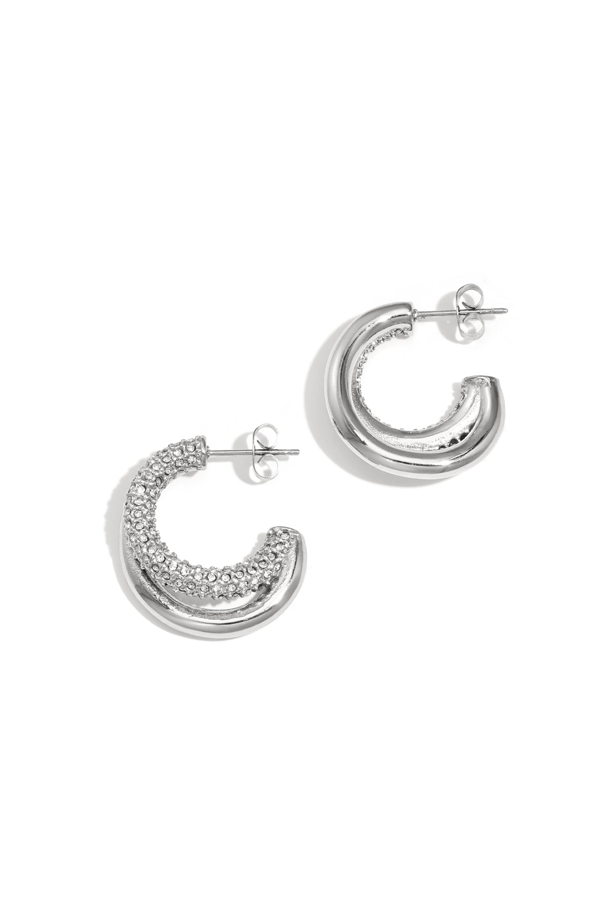 Edelstahl Creolen Kreis Casual Daily Simple Serie Damenschmuck