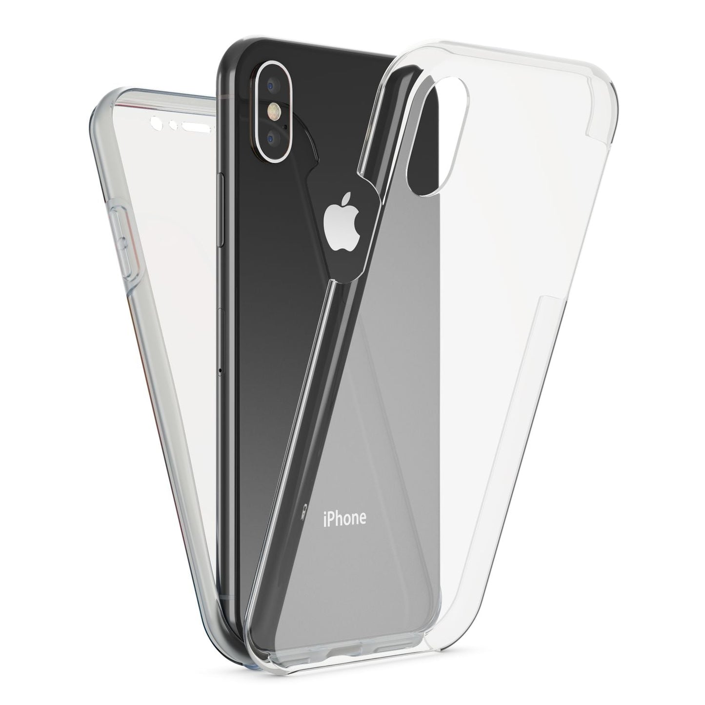NALIA 360 Grad Handy Hülle für Apple iPhone X XS, Full Cover Case Rundum Bumper