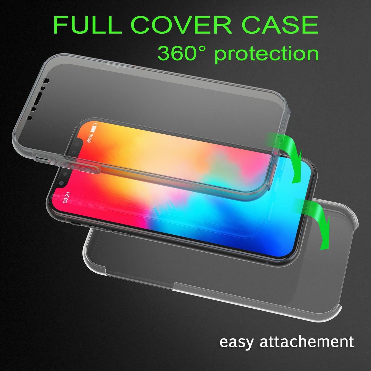 NALIA 360 Grad Handy Hülle für Apple iPhone XS Max, Full Cover Case Bumper Etui