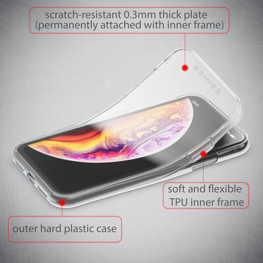 NALIA 360 Grad Handy Hülle für Apple iPhone XR, Full Cover Case Rundum Bumper
