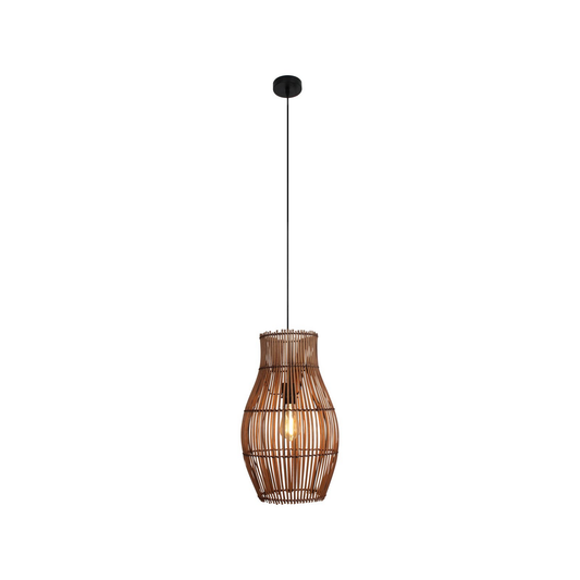 B-Ware Eco Light Hängeleuchte Bamboo Braun Höhe 48 Cm ø 30 Cm Deckenlampe Lampe Leuc833