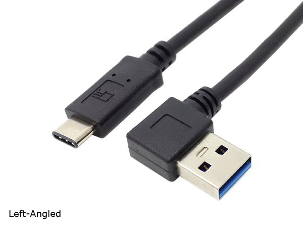 SYSTEM-S USB 3.1 Tegund C í USB 3.0 A 90° snúra vinstri hornrétt 32 cm 