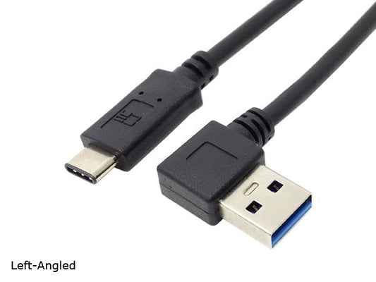 SYSTEM-S USB 3.1 Tegund C í USB 3.0 A 90° snúra vinstri hornrétt 32 cm 