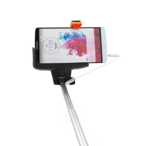 System-S Universal Monopod Selfiepod Selfiestick Telescopic Rod Holder (approx. 23.5 cm - 100 cm length) with ¾ screw and adapter (approx. 6 cm - 8.5 cm width) for selfies with remote shutter release green