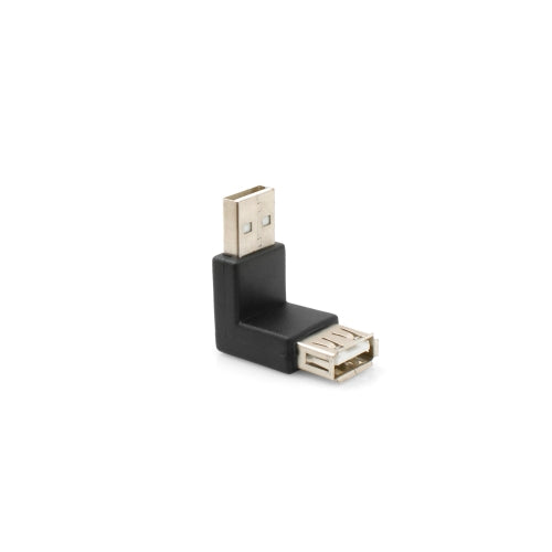 SYSTEM-S USB A (male) to USB A (female) angled connector 90 degrees angled adapter extension connection
