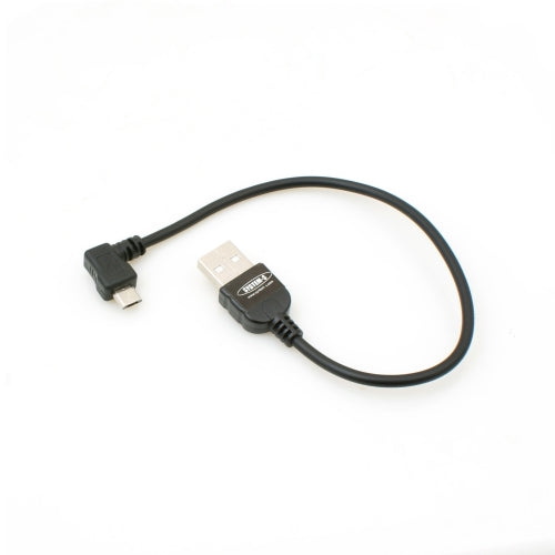 System-S Micro USB 2.0 snúra með 90 gráðu horntengi (vinstri/karl) gagnasnúra og hleðslusnúra, 20 cm