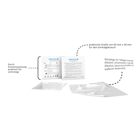 Alphacheck Professional Alkoholtupfer 3 x 6 cm | Packung (100 Stück)