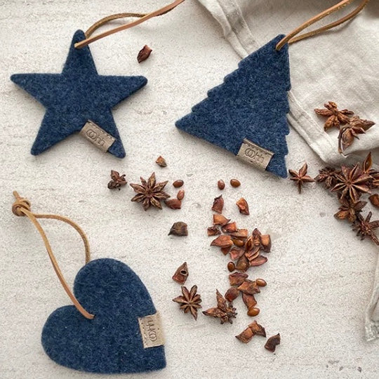 Anhänger Stern aus Wolle, in 4 Farben