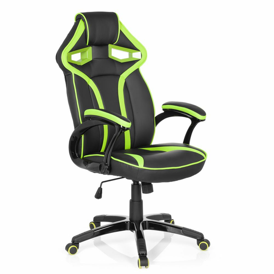 B-lager Hjh Office Guardian Gaming Chair Svartgrænt Snúningsstóll Skrifstofustóll Vinnustóll