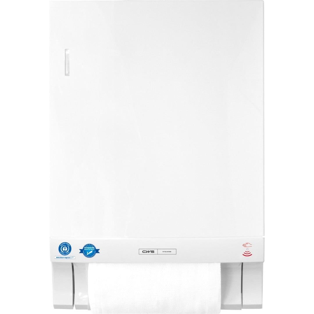 CWS ParadiseLine Stoffhandtuchspender Dry Slim Non-Touch, inklusive Panel weiß | 1 Stück