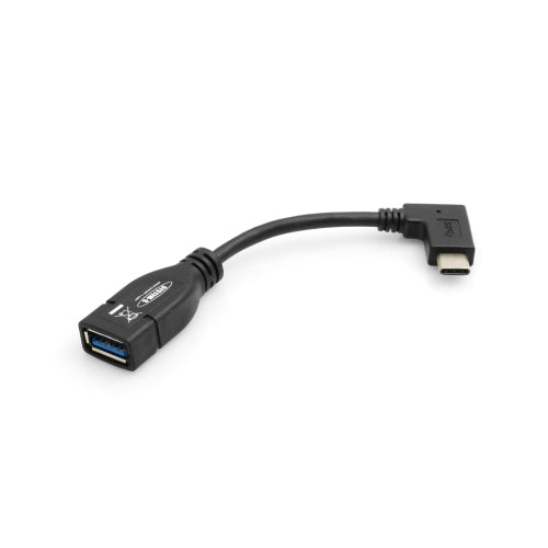 System-S OTG Host USB A 3.0 (kvenkyns) í USB 3.1 Tegund C (karlkyns) 90 gráðu hallandi tengi millistykki gagnasnúru framlenging 11 cm