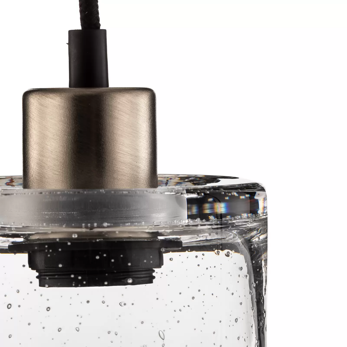 Hengilampi á lager, sívalur úr glæru natríumkalkgleri, ø 12 cm, lampapunktur