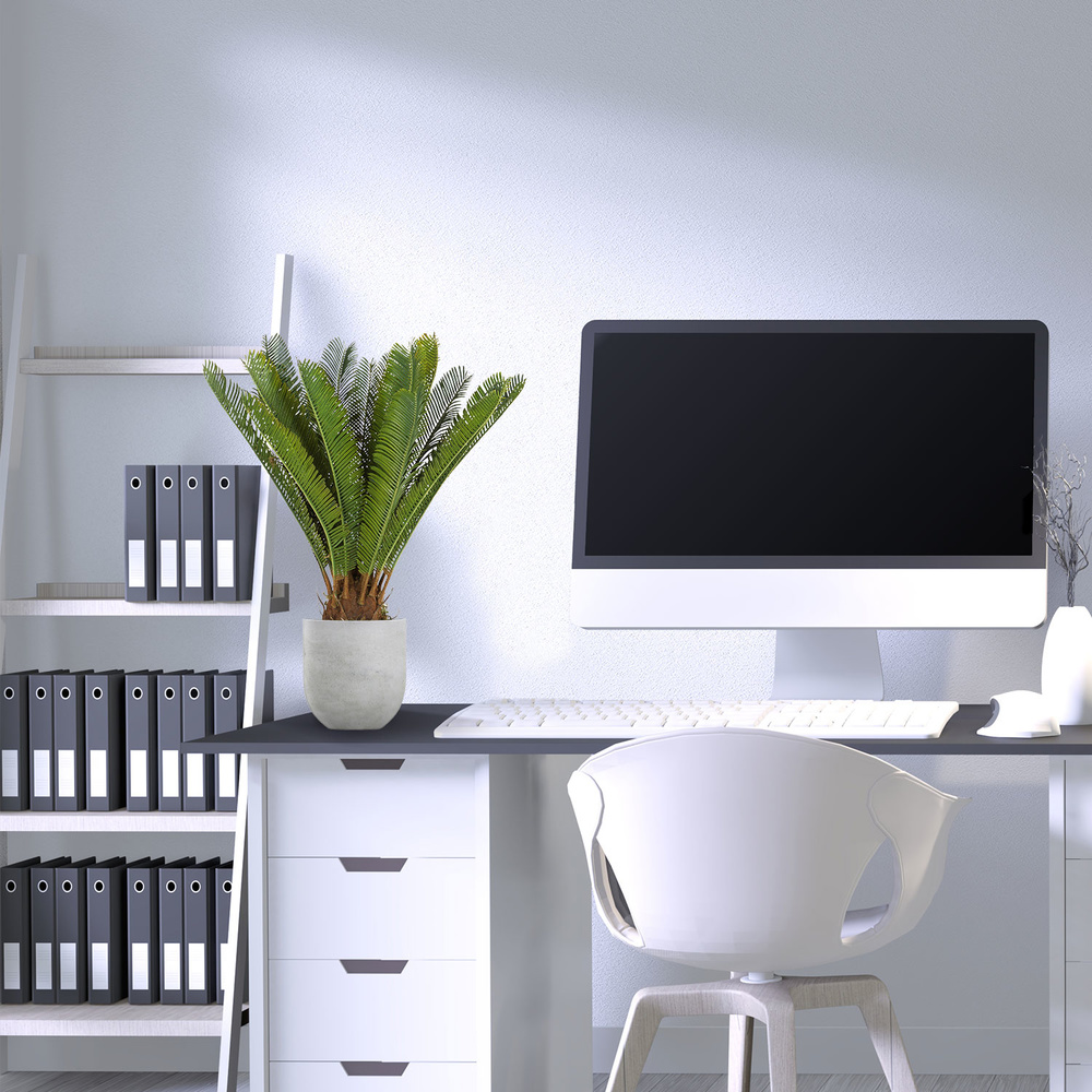 B-Ware Hjh Office Kunstpflanze Kunstpalme Cycas Kunst Pflanze Palme Kunststoff Grün