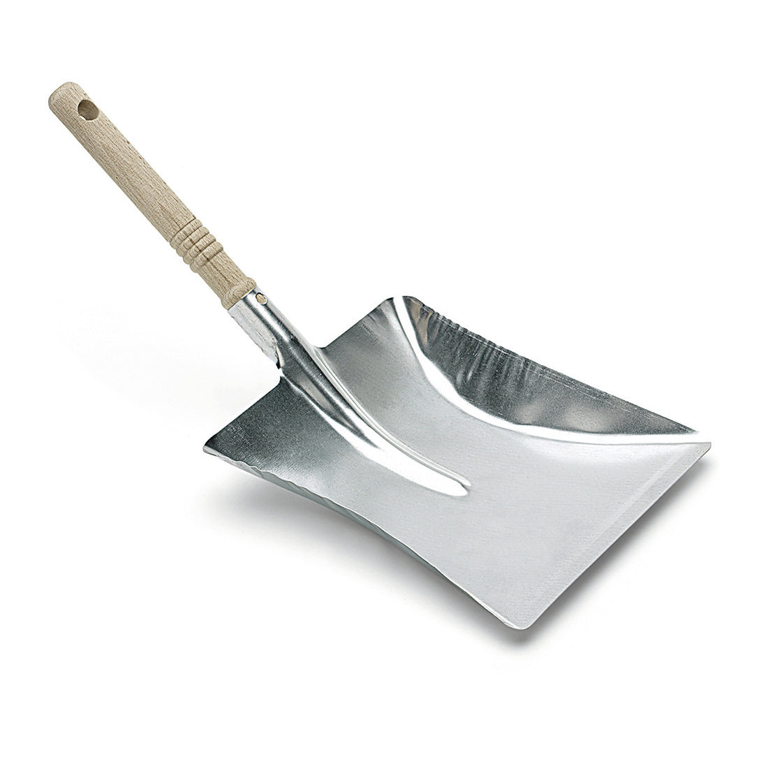 Nölle Profi Brush Kehrschaufel Metall verzinkt mit Holzgriff, 44x22 cm | 1 Stück