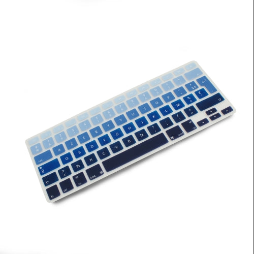 System-S sílikonlyklaborðshlíf AZERTY franskt lyklaborðshlíf fyrir MacBook Pro 13 tommu 15 tommu 17 tommu iMac MacBook Air 13 tommu í margbláu