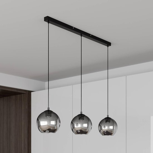 Hengilampi Lindby Sofian hengilampi ljósaperur 3 perur E27 reykgrár 