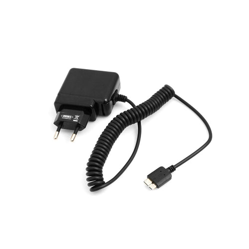 System-S 2 Ampere Micro USB 3.0 hleðslutæki Rafmagnsgjafi Spiralhleðslusnúra Ferðahleðslutæki 1,5 m