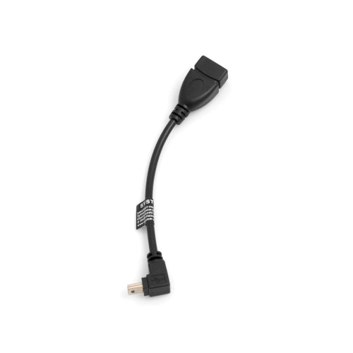 SYSTEM-S Mini USB (karlkyns) niðurhallaður USB-On-The-Go hýsingarsnúra í USB gerð A (kvenkyns) millistykki 13,5 cm
