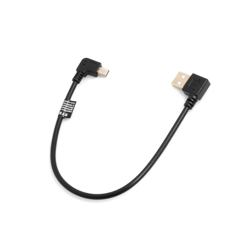 SYSTEM-S Mini USB Kabel 90° Grad rechts gewinkelt Winkelstecker auf USB Typ A (male) links gewinkelt 26 cm