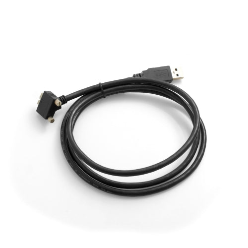 SYSTEM-S USB 3.0 A (karlkyns) í Micro USB 3.0 (karlkyns) snúra, 30 gráðu hallandi, 120 cm hraðvirk gagnasnúra, hleðslusnúra með lásskrúfu.