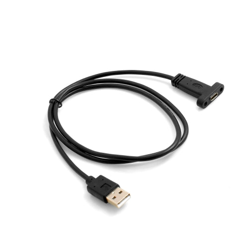 System-S USB tegund A (karlkyns) í USB tegund C 3.1 (kvenkyns) tengikapall fyrir spjaldfestingu, 90 cm