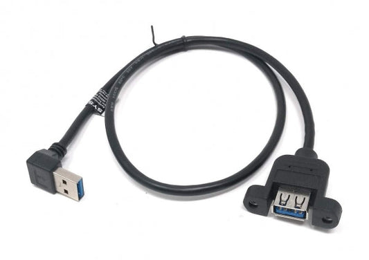 System-S USB Typ A 3.0 Kabel Aufwärts gewinkelt auf USB Typ A 3.0 Panel Mount Kabel 60cm