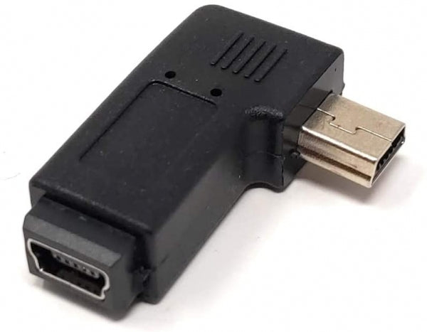 SYSTEM-S Mini USB (Female) auf Mini USB (Male) 90° Rechts gewinkelt Winkelstecker USB Adapter