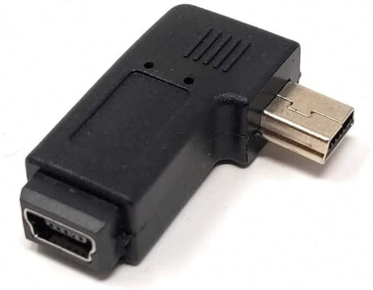 SYSTEM-S Mini USB (Female) auf Mini USB (Male) 90° Rechts gewinkelt Winkelstecker USB Adapter