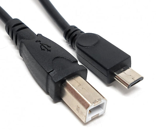 SYSTEM-S USB 2.0 snúra 95 cm Micro B tengi í Type B tengi í svörtu