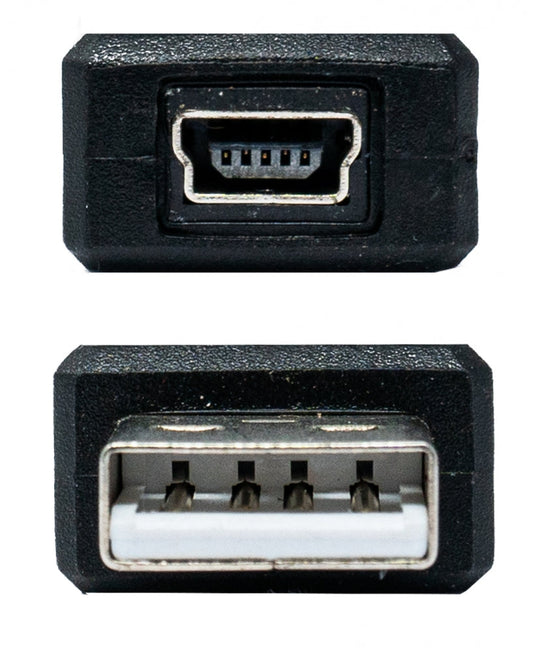 SYSTEM-S USB 2.0 Adapter Typ A Stecker zu Mini Buchse Kabel in Schwarz