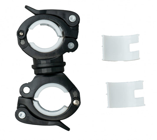 SYSTEM-S Fahrrad Halterung Befestigung in Schwarz Weiß für Lampe Fahrradpumpe