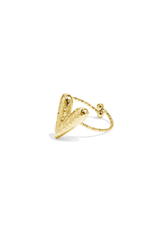 Statement-Ringe aus Edelstahl, Herzform, lässig-schlichte Serie, Damenschmuck