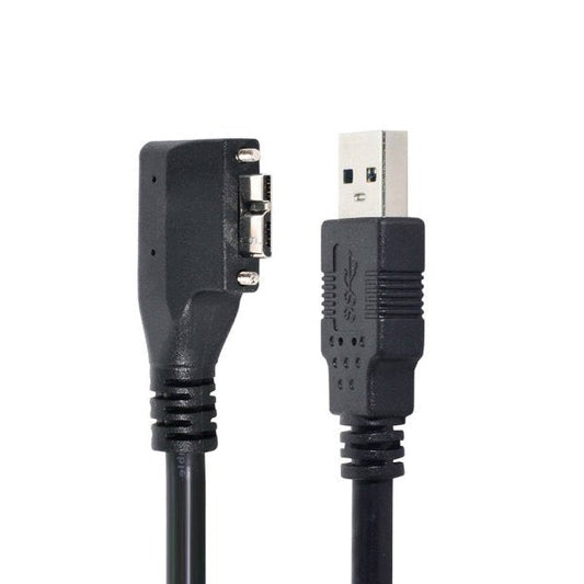 SYSTEM-S USB 3.0 snúra 120 cm Tegund A karlkyns í Micro B karlkyns skrúfutengi í svörtu