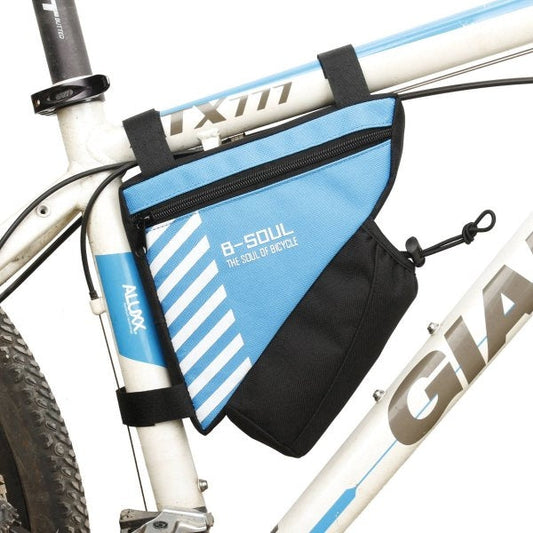 Fahrrad Tasche mit Flaschenhalter Befestigung in Blau Schwarz