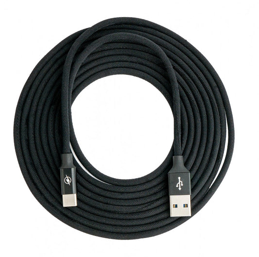 SYSTEM-S USB 3.1 Kabel 3 m Typ C Stecker zu 3.0 Typ A Stecker geflochten Schwarz