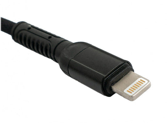SYSTEM-S USB 3.1 Kabel 1 m Typ C Stecker zu 8 pin Stecker geflochten Schwarz