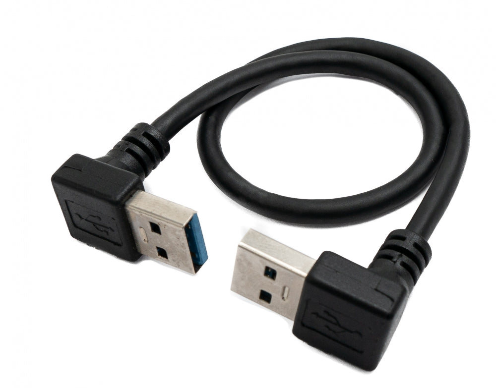USB 3.0 Kabel 30 cm Typ A Stecker zu Stecker Winkel in Schwarz