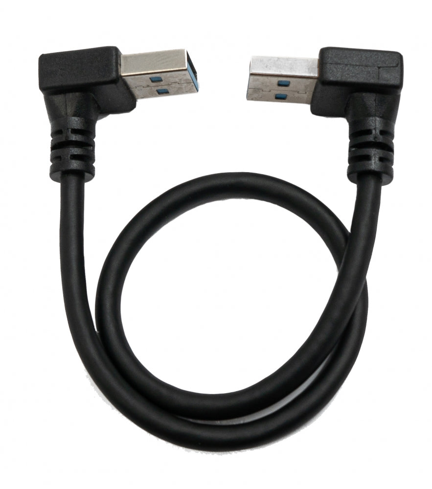 USB 3.0 Kabel 30 cm Typ A Stecker zu Stecker Winkel in Schwarz