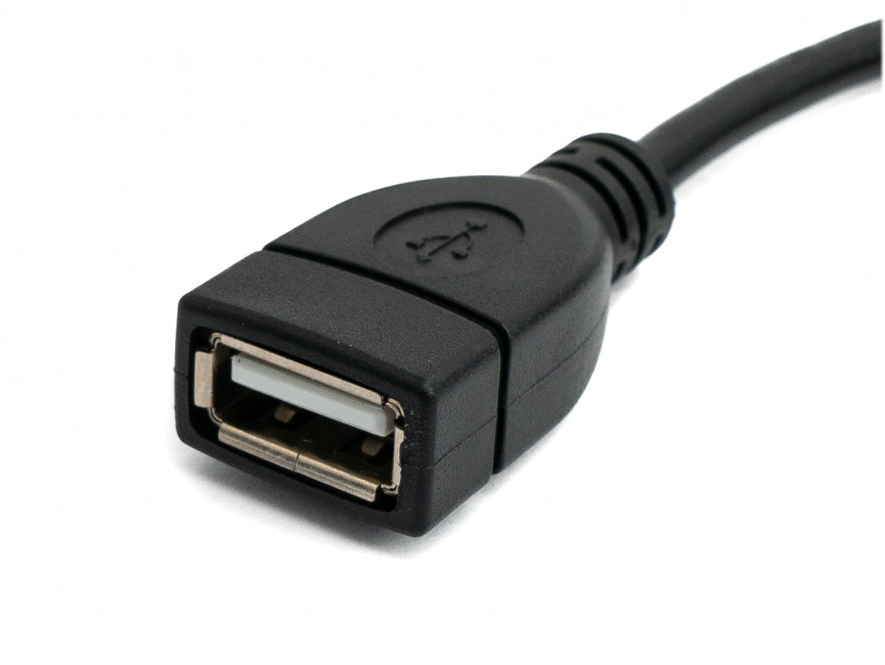 SYSTEM-S USB 2.0 Kabel 30 cm Typ A Stecker zu Buchse Winkel in Schwarz
