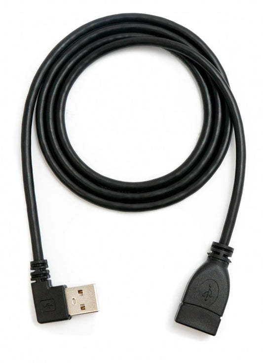 SYSTEM-S USB 2.0 Kabel 100 cm Typ A Stecker zu Buchse Winkel in Schwarz