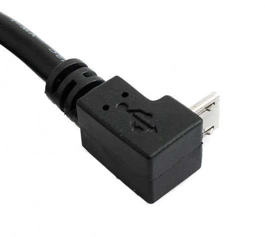 USB 2.0 Kabel 30 cm Micro B Buchse zu Stecker Schraube Winkel Schwarz
