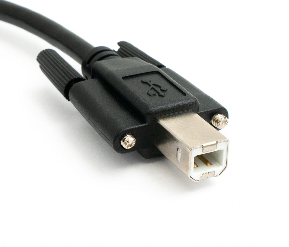 SYSTEM-S USB 2.0 cable 5 m type A male to B male screw in black