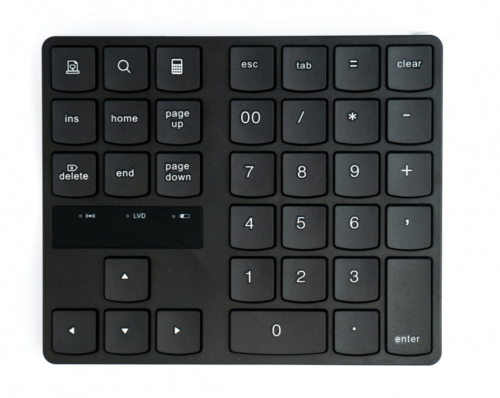 SYSTEM-S Numpad Bluetooth 3 2.4 GHz Ziffernblock Tastatur mit Akku USB in Schwarz