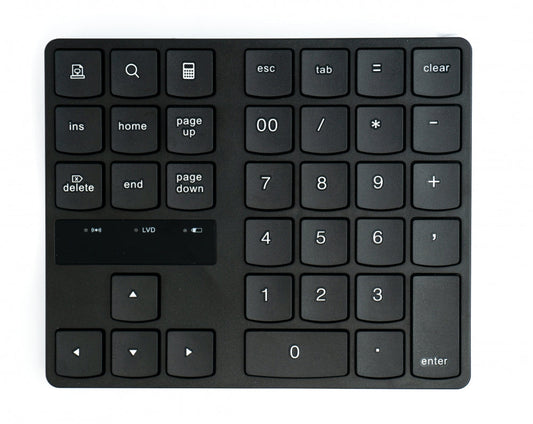 SYSTEM-S Numpad Bluetooth 3 2.4 GHz Ziffernblock Tastatur mit Akku USB in Schwarz