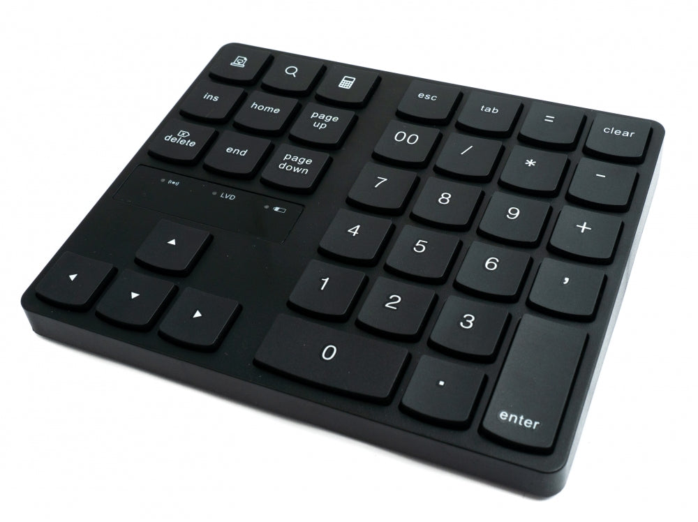 SYSTEM-S Numpad Bluetooth 3 2.4 GHz Ziffernblock Tastatur mit Akku USB in Schwarz