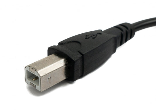 SYSTEM-S USB 3.1 snúra 30 cm Type C kvenkyns í 2.0 Type B karlkyns millistykki í svörtu