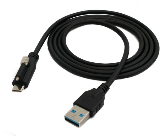 SYSTEM-S USB 3.1 cable 1.2 m Type C male to A male screw in black